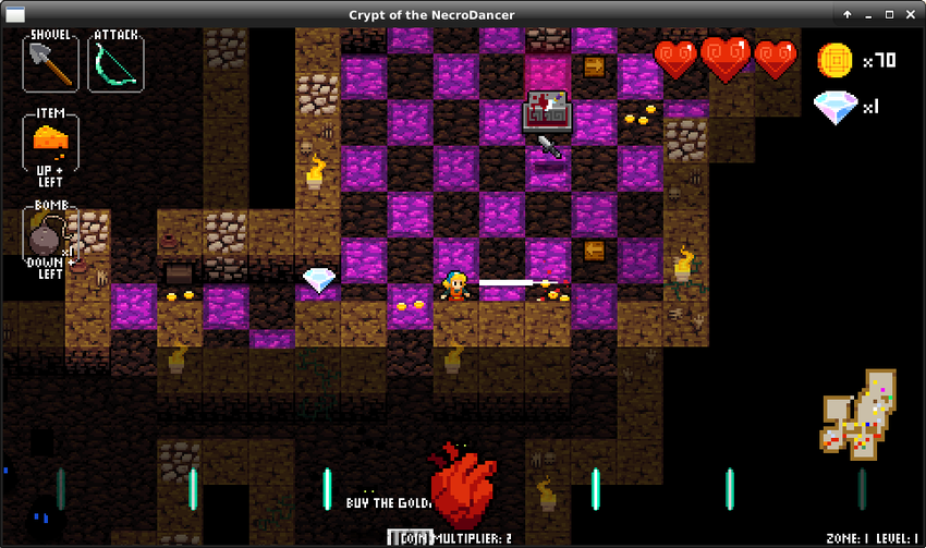 Action screenshot of Crypt of the Necrodancer